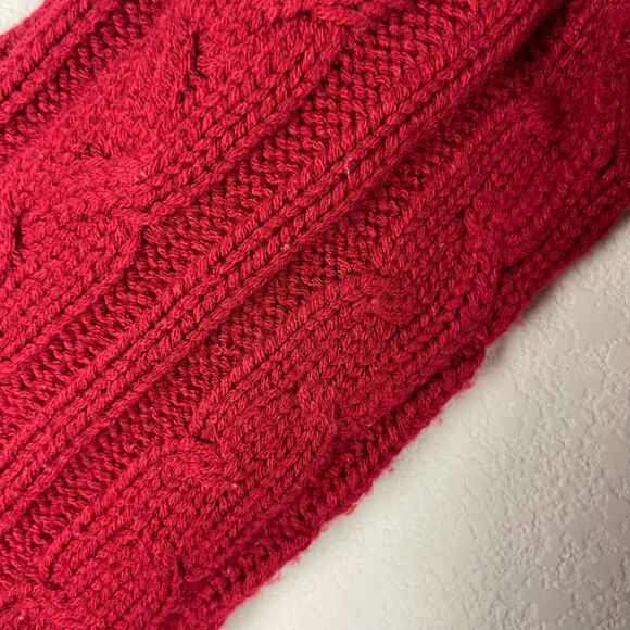 Sundance Long Cardigan Sweater Womens Medium Red Cable Knit Ribbed Boho Peasant - Picture 12 of 12